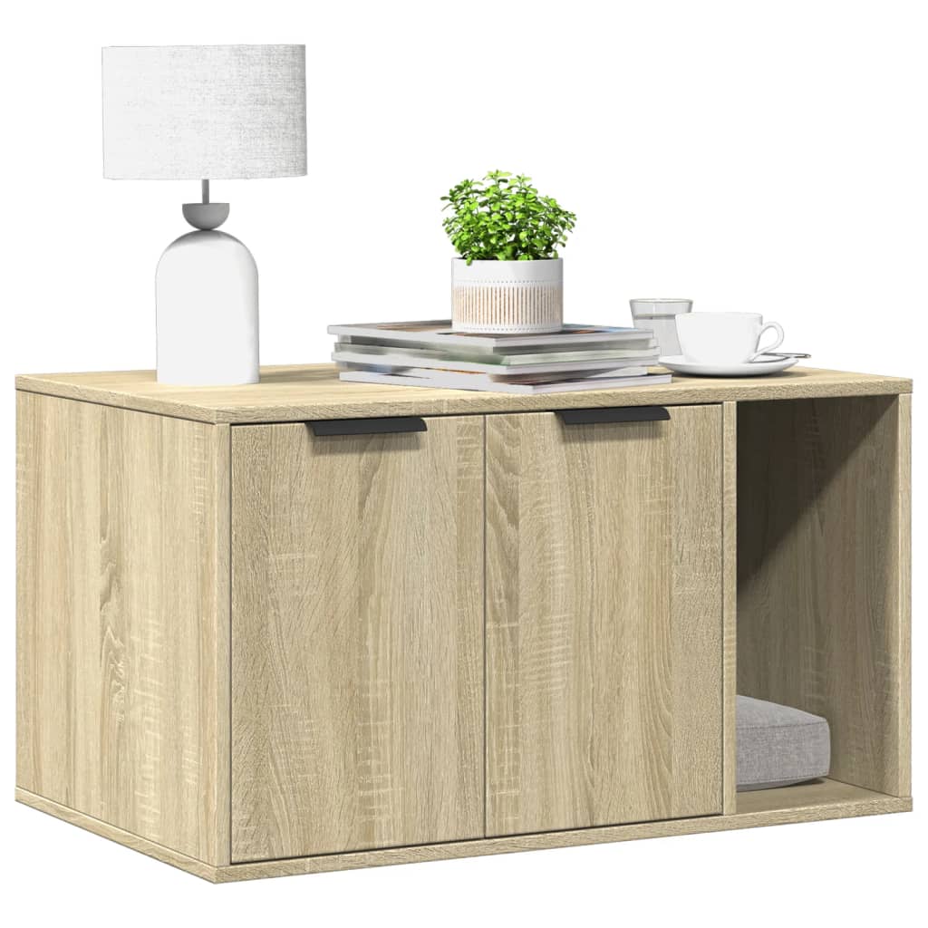 Kattenbakkast Bewerkt Hout Kleurig