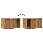 Kattenbakkast Bewerkt Hout Artisanaal Kleurig