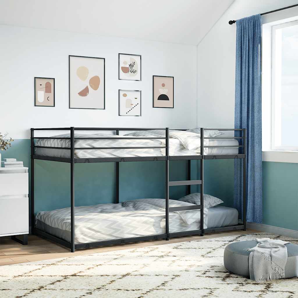 Stapelbed Zonder Matras Staal Zwart