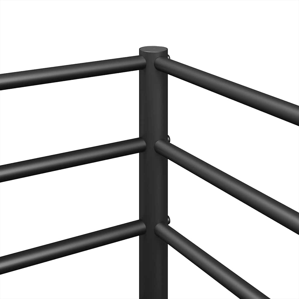 Stapelbed Zonder Matras Staal Zwart