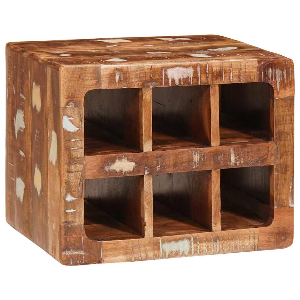 Wijnrek Met Opslag Bruin 44 X 30 X 35 Cm Massief Mango Hout