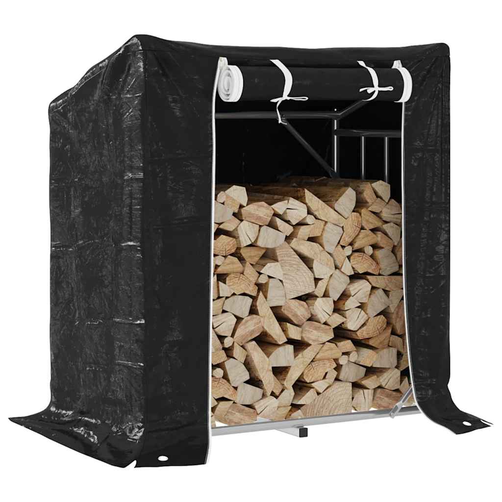 Haardhoutrek Met Regenhoes 100,5X80,5X110,5 Cm Staal