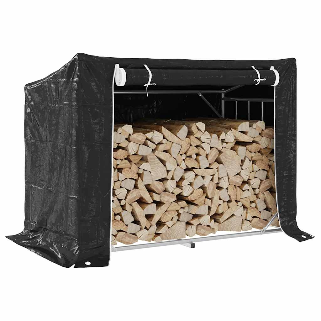 Haardhoutrek Met Regenhoes 100,5X80,5X110,5 Cm Staal