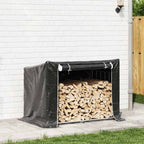 Haardhoutrek Met Regenhoes 150,5X100,5X110,5 Cm Staal