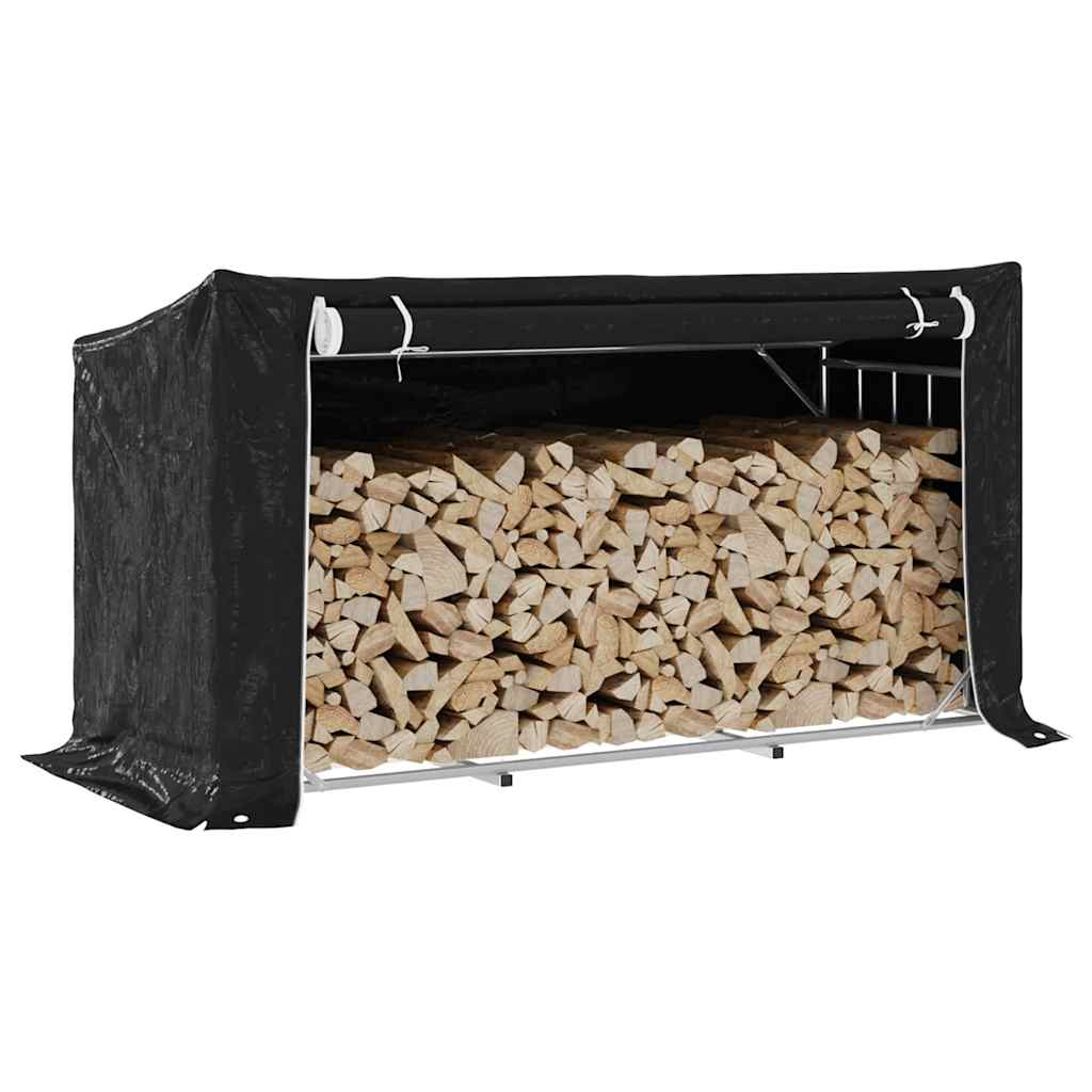Haardhoutrek Met Regenhoes 100,5X80,5X110,5 Cm Staal