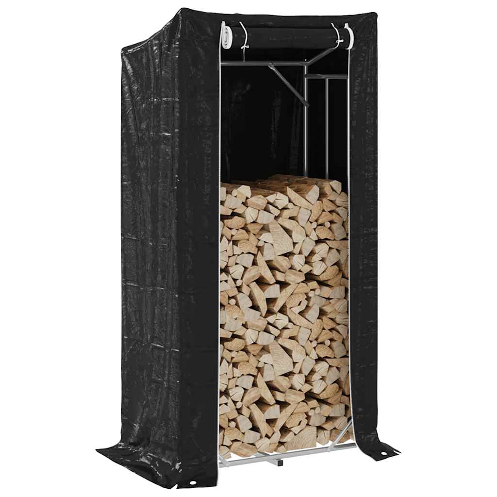 Haardhoutrek Met Regenhoes 100,5X80,5X110,5 Cm Staal