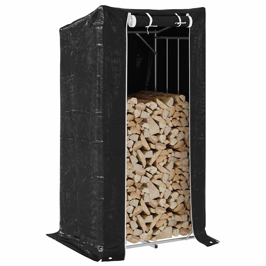 Haardhoutrek Met Regenhoes 100,5X80,5X110,5 Cm Staal