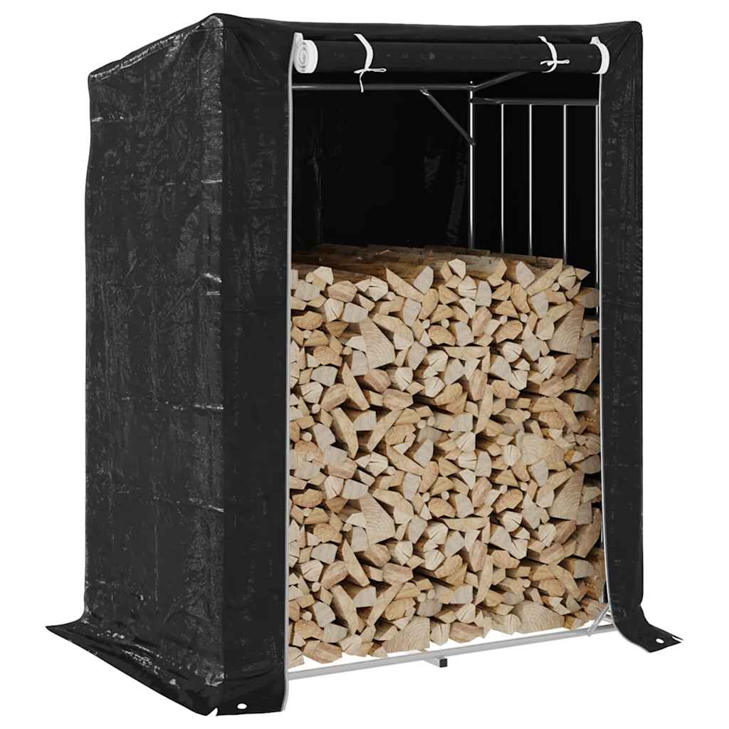 Haardhoutrek Met Regenhoes 100,5X80,5X110,5 Cm Staal