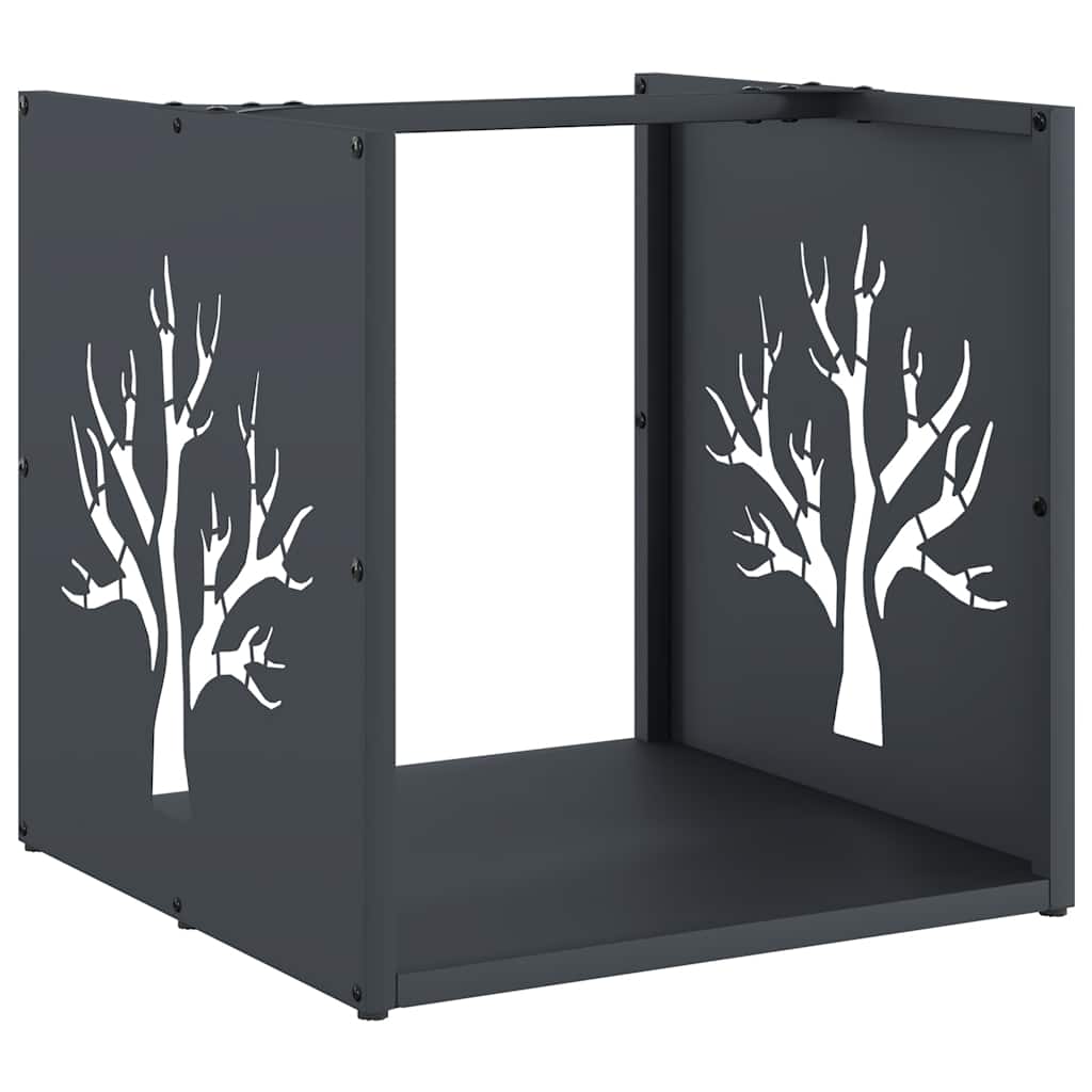 Brandhoutrek 40X40X40 Cm Koudgewalst Staal Antracietkleurig