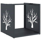 Brandhoutrek 40X40X40 Cm Koudgewalst Staal Antracietkleurig
