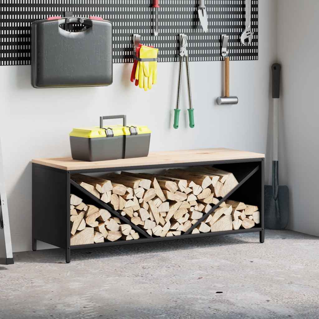 Brandhoutrek Met Houten Blad 100,5X35,5X40 Cm Kleurig