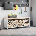 Brandhoutrek Met Houten Blad 100,5X35,5X40 Cm Kleurig