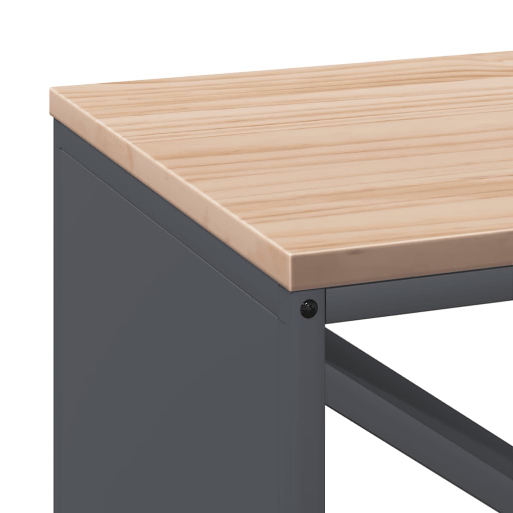Brandhoutrek Met Houten Blad 100,5X35,5X40 Cm Kleurig