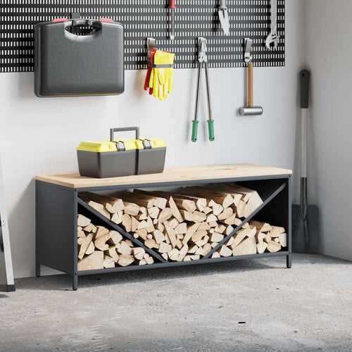 Brandhoutrek Met Houten Blad 100,5X35,5X40 Cm Kleurig