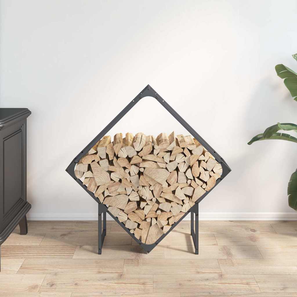 Brandhoutrek 80X25X80 Cm Koudgewalst Staal Antracietkleurig