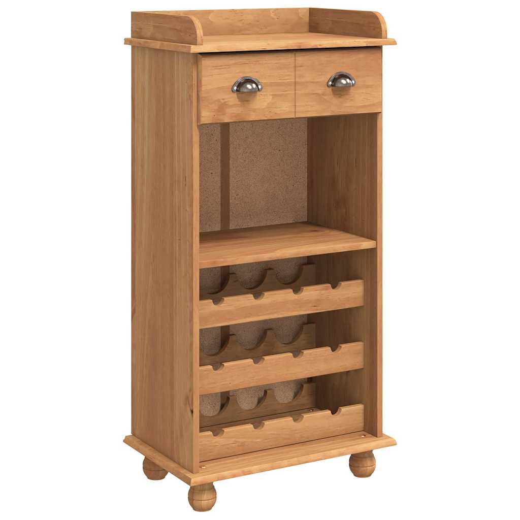 Wijnkast Askim Honing Wax 57 X 37 X 114 Cm Massief Grenenhout