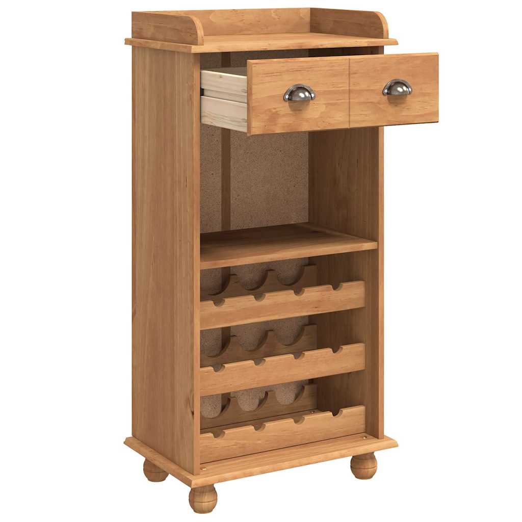 Wijnkast Askim Honing Wax 57 X 37 X 114 Cm Massief Grenenhout