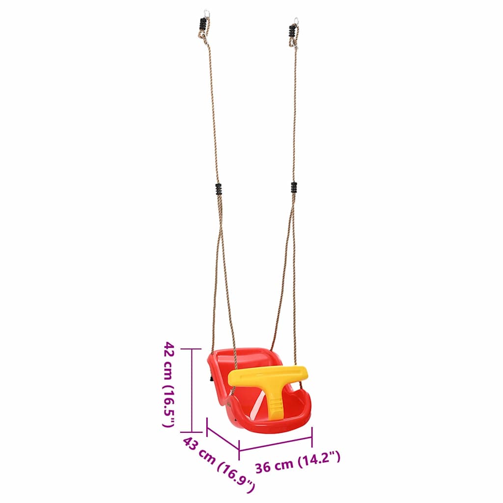 Babyschommel 2 Pcs Rood 36 X 43 X 42 Cm Kunststof