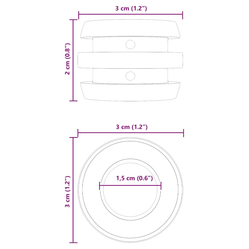 Tafelvoetbal Bumpers 16 St Zwart 3 X 3 X 2 Cm Tpe