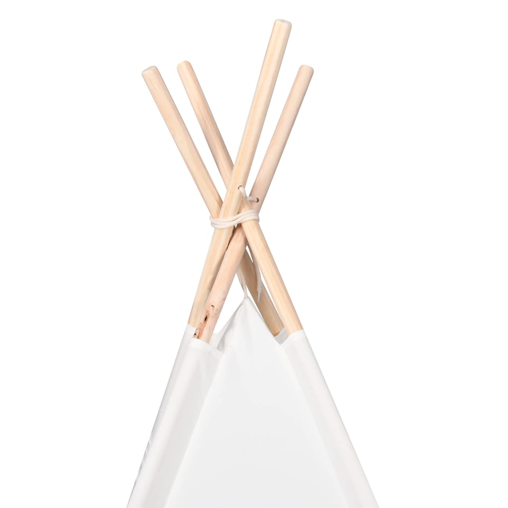 Teepee Tent Wit 120 X 120 X 150 Cm Stof En Plastic