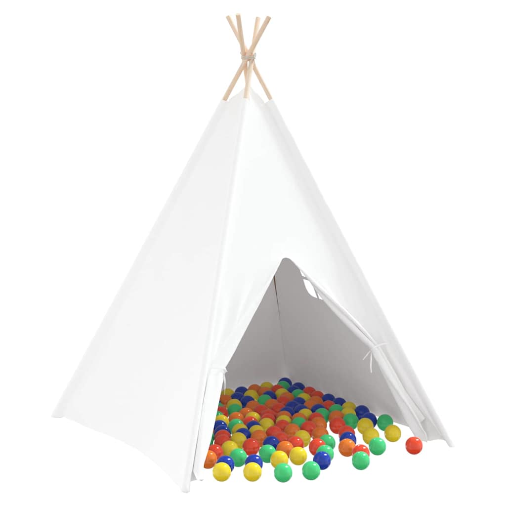 Teepee Tent Wit 120 X 120 X 150 Cm Stof En Plastic