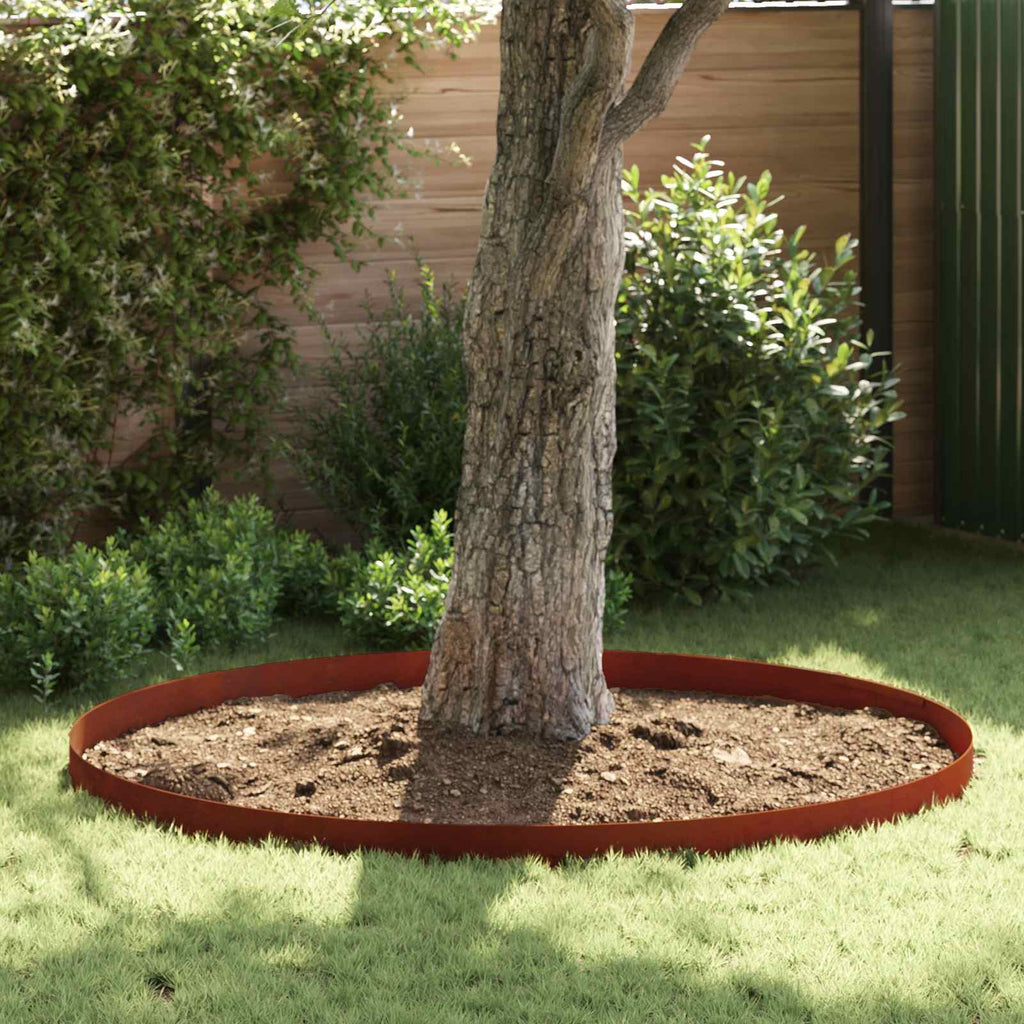Tuinrand 4 Pcs 450 X 0,05 X 25 Cm Weervast Staal Roestig