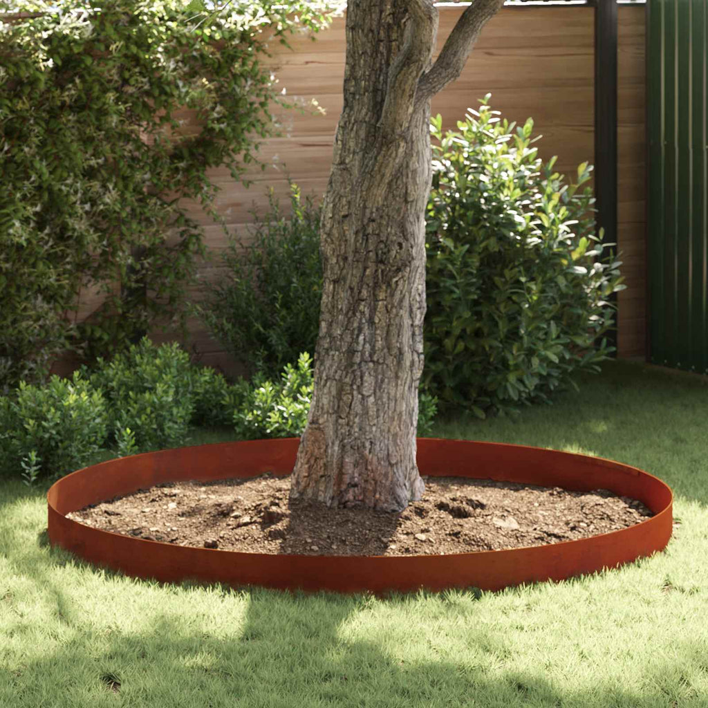 Tuinrand 4 Pcs 450 X 0,05 X 25 Cm Weervast Staal Roestig