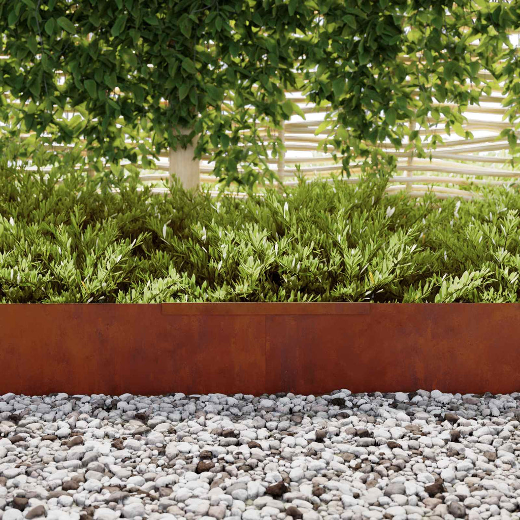 Tuinrand 4 Pcs 450 X 0,05 X 25 Cm Weervast Staal Roestig