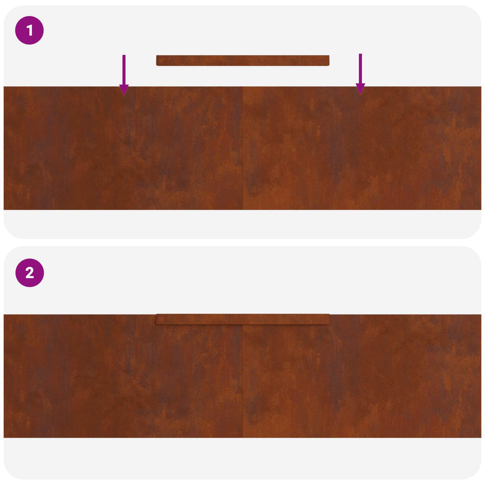 Tuinrand 4 Pcs 450 X 0,05 X 25 Cm Weervast Staal Roestig