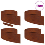 Tuinrand 4 Pcs 450 X 0,05 X 25 Cm Weervast Staal Roestig