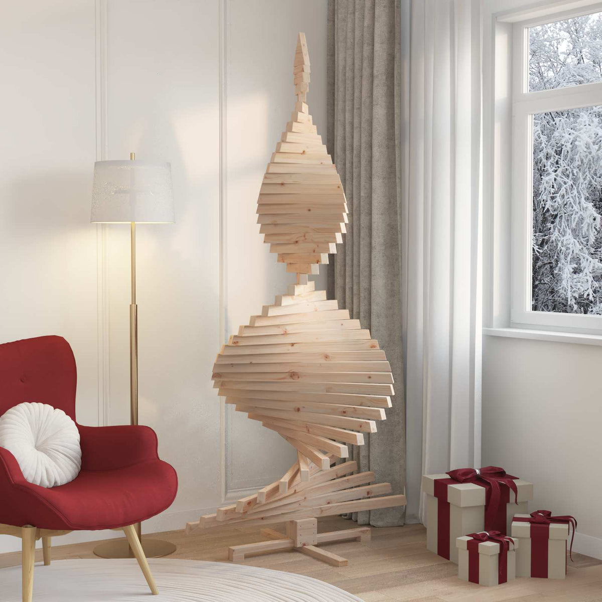 Houten Kerstboom Kotka Massief Grenenhout Naturel