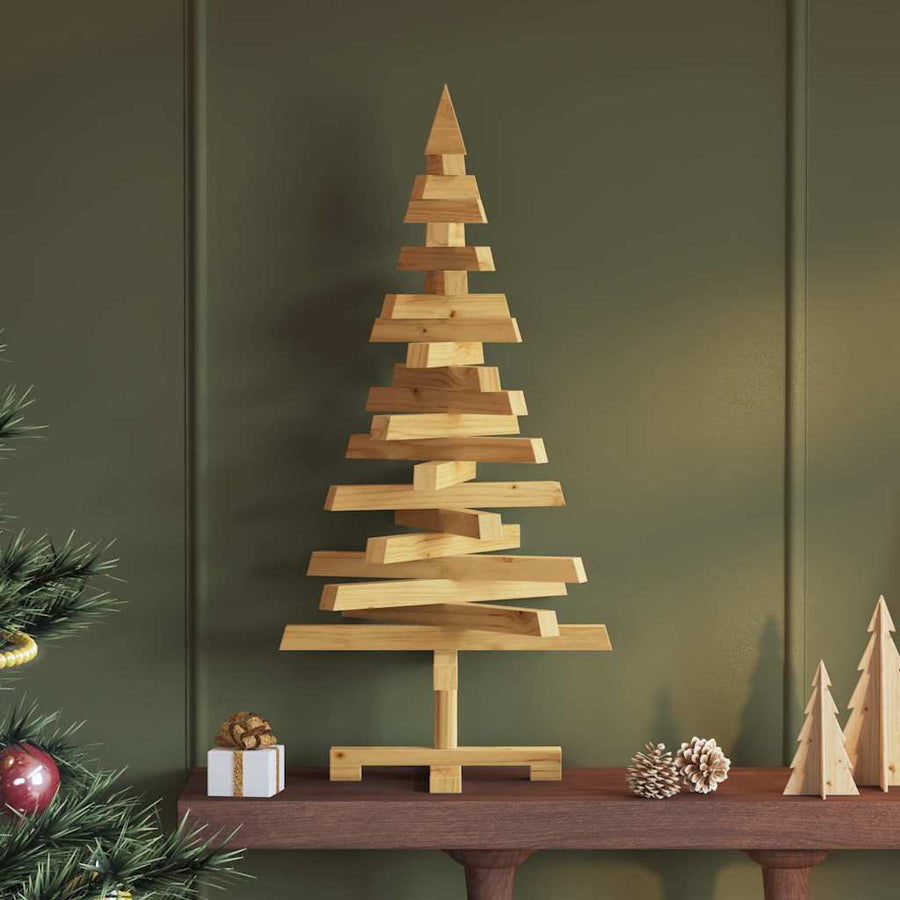 Houten Kerstboom Kotka Massief Grenenhout Naturel — 90 cm / Bruine afwerking