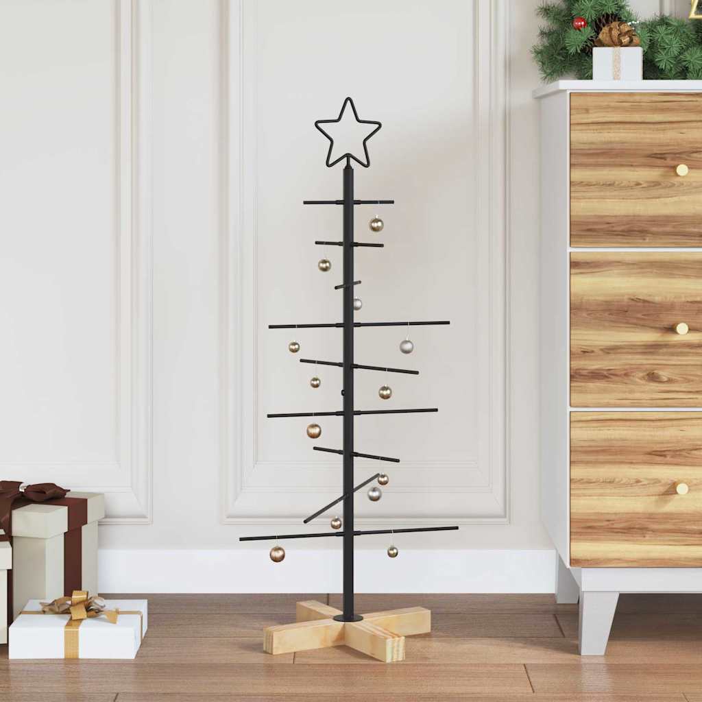 Kerstdecoratie Kerstboom Met Houten Basis Metaal