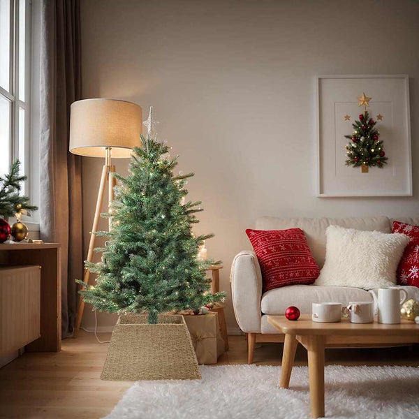 Kerstboomkraag Vierkant Bruin Zeegras