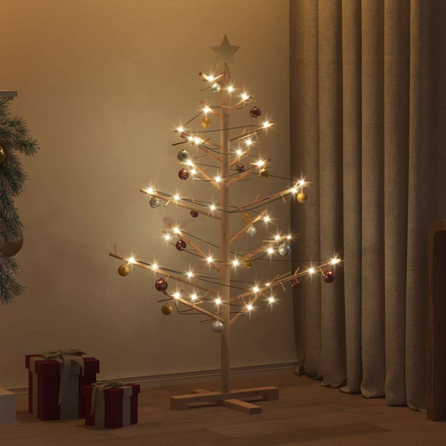 Houten Kerstboom Naturel Massief Grenenhout — 125 cm / Naturel (onafgewerkt)