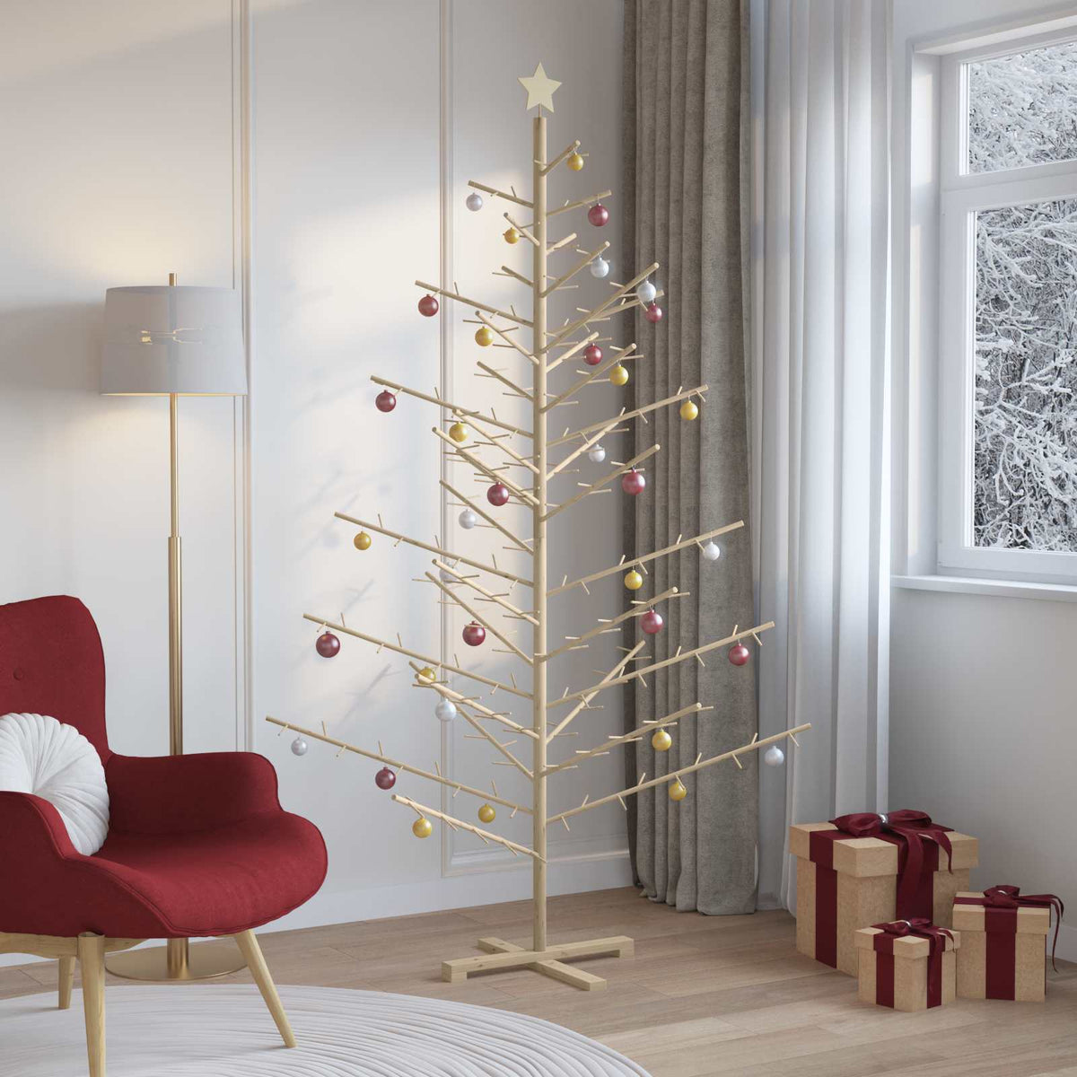 Houten Kerstboom Naturel Massief Grenenhout