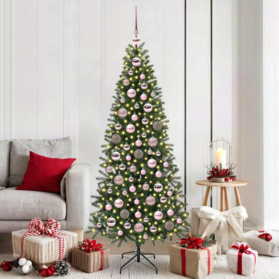 120-Delige Kerstballenset Met Piek En 300 Led's — 120 / Roze