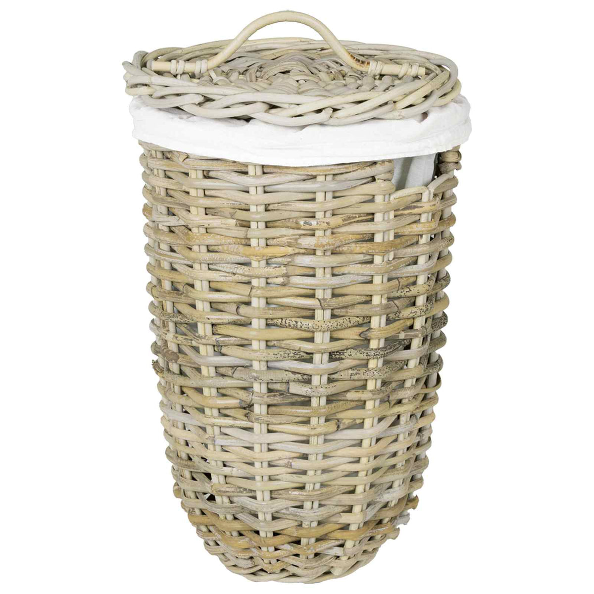 Wasmand Met Deksel Gendt 2 St Natuurlijk Kubu Rattan