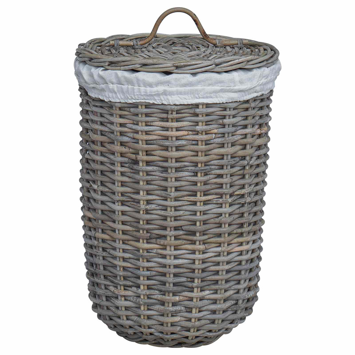 Wasmand Met Deksel Gendt 2 St Natuurlijk Kubu Rattan
