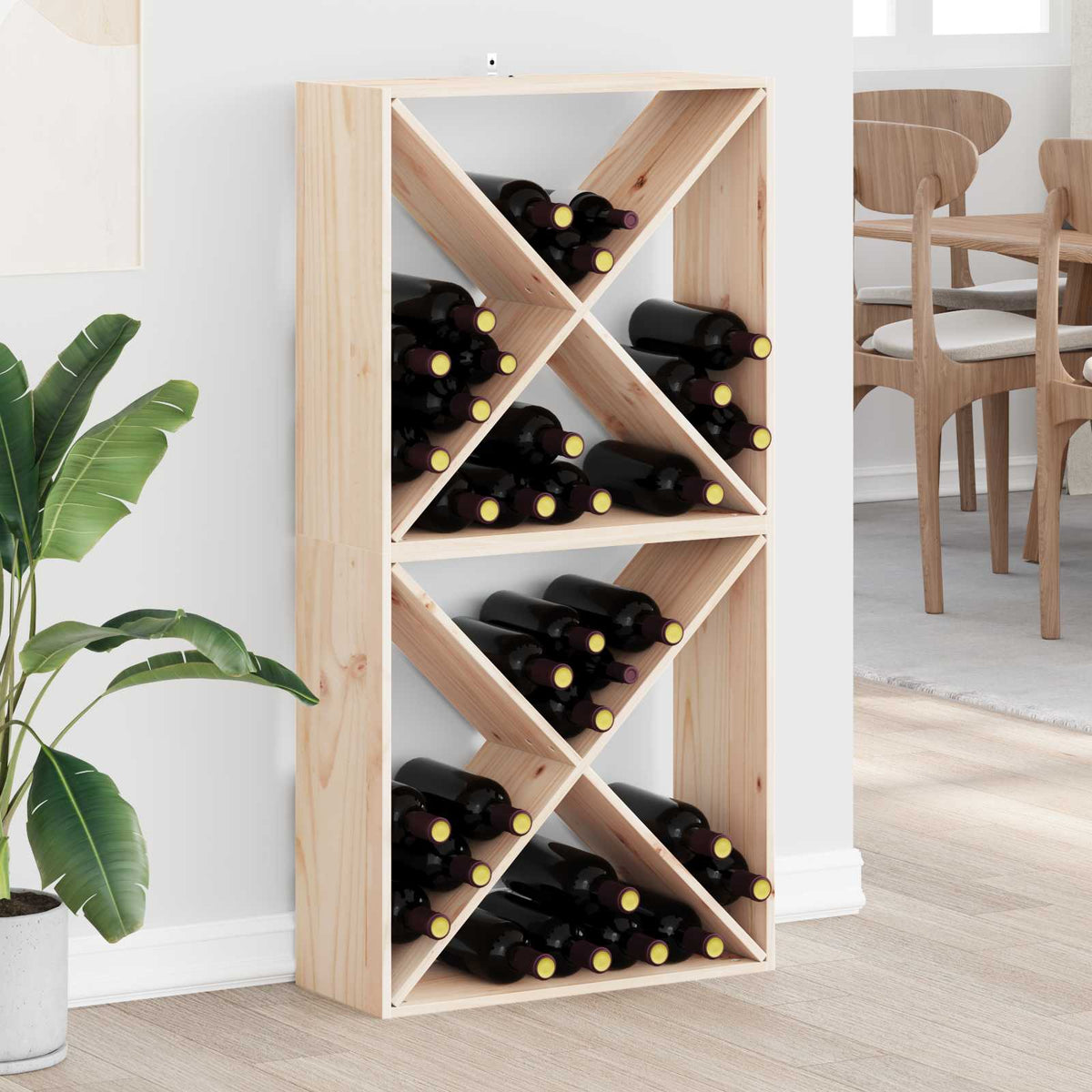 Wijnkast 56X25X56 Cm Massief Grenenhout