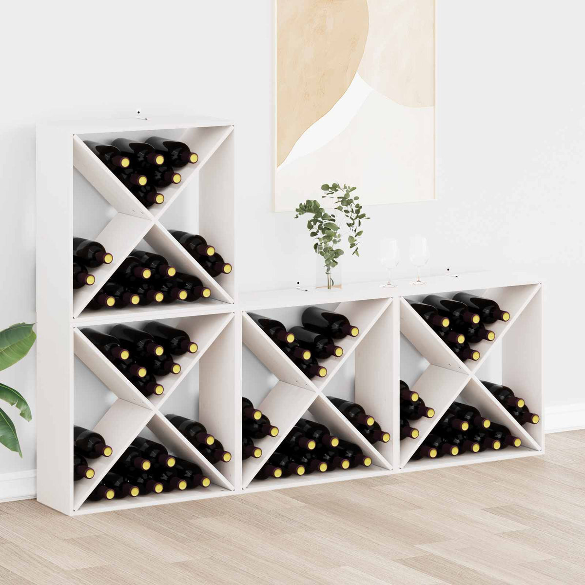 Wijnkast 56X25X56 Cm Massief Grenenhout