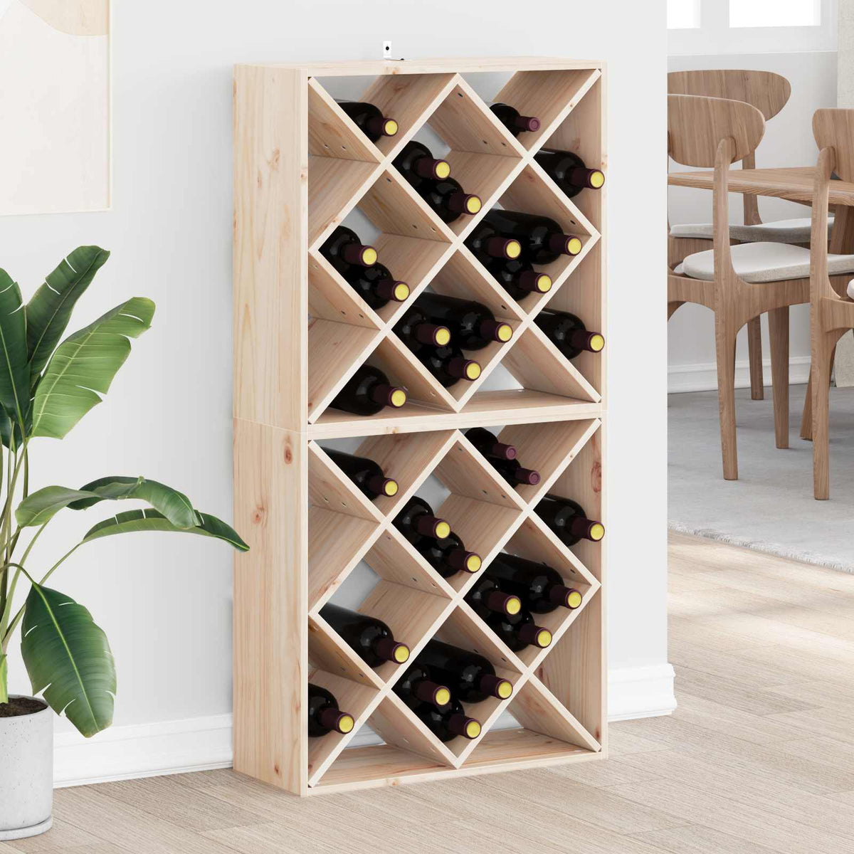 Wijnkast 56X25X56 Cm Massief Grenenhout