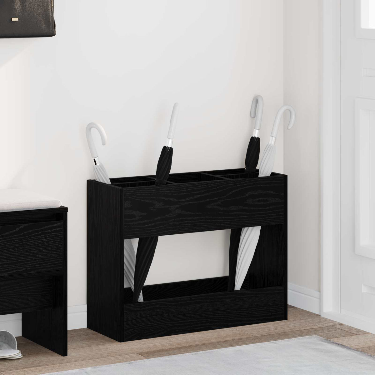 Paraplu Standaard Met Opslag 65 X 24 X 50 Cm Bewerkt Hout