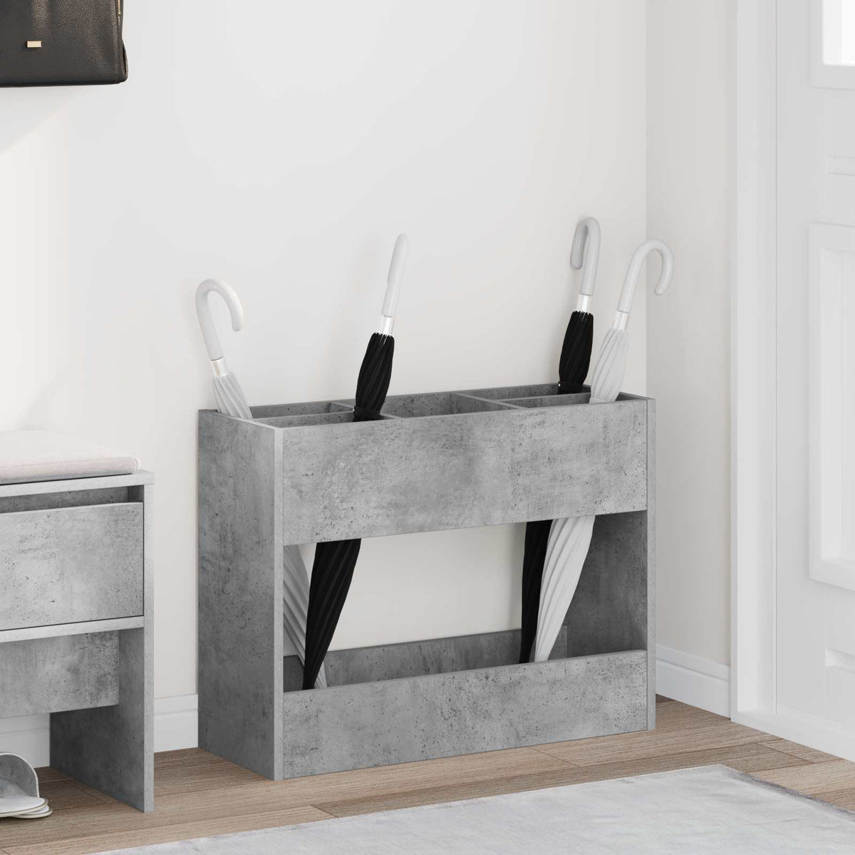 Paraplu Standaard Met Opslag 65 X 24 X 50 Cm Bewerkt Hout