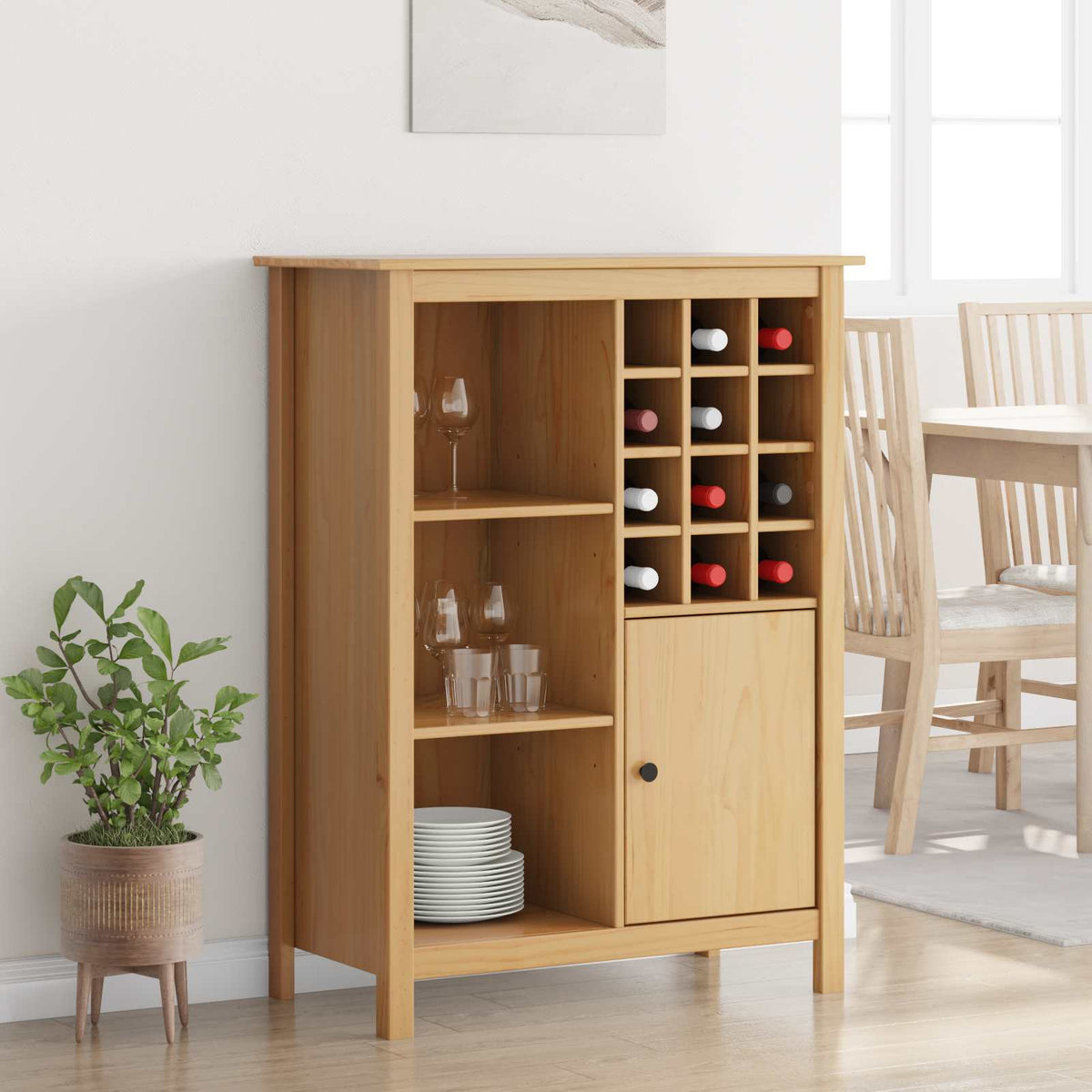Wijnkast Hill Honingbruin 79.5 X 40 X 107.5 Cm