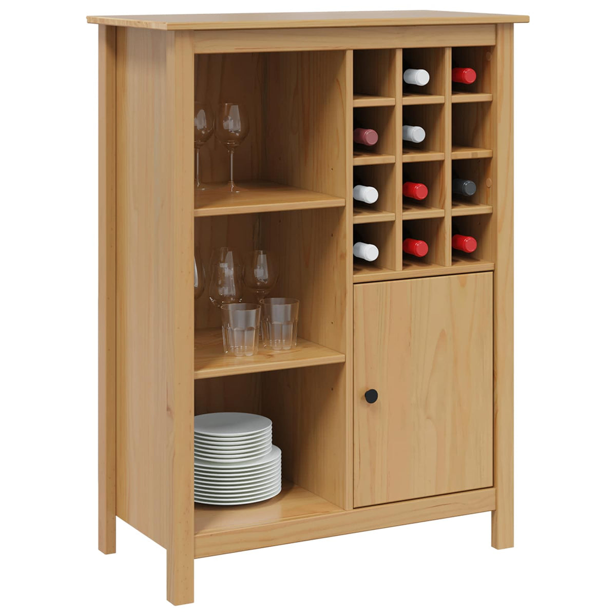 Wijnkast Hill Honingbruin 79.5 X 40 X 107.5 Cm