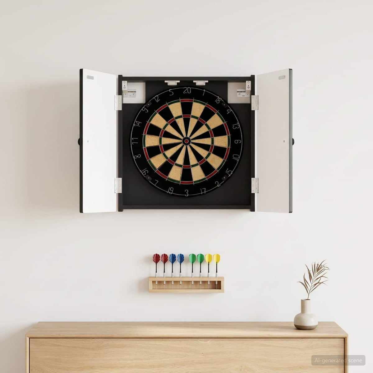 Dartbord Kabinet Breda 52,5 X 10,5 X 53,5 Cm Bewerkt Hout