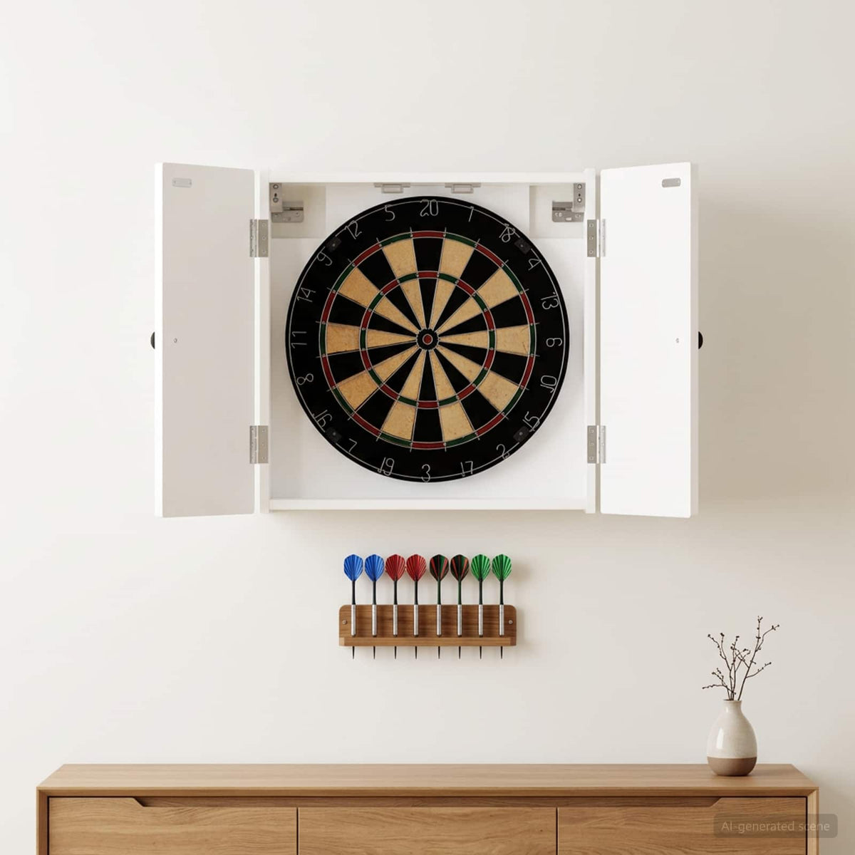 Dartbord Kabinet Ede 52,5 X 10,5 X 53,5 Cm Bewerkt Hout