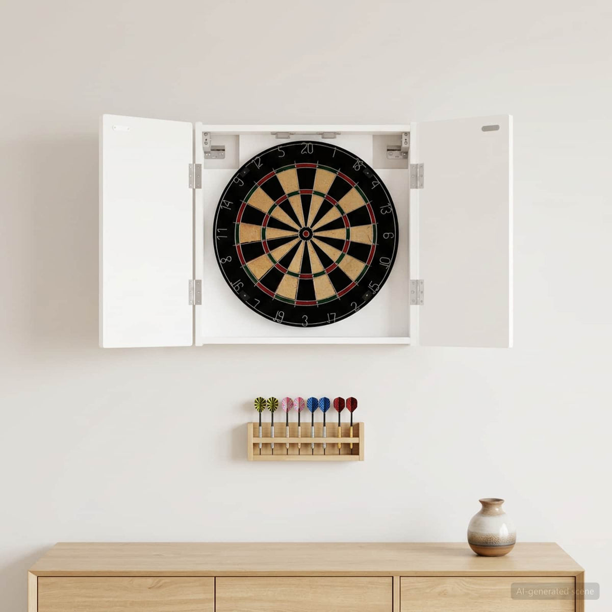 Dartbord Kabinet Alkmaar 52,5 X 10,5 X 53,5 Cm Bewerkt Hout