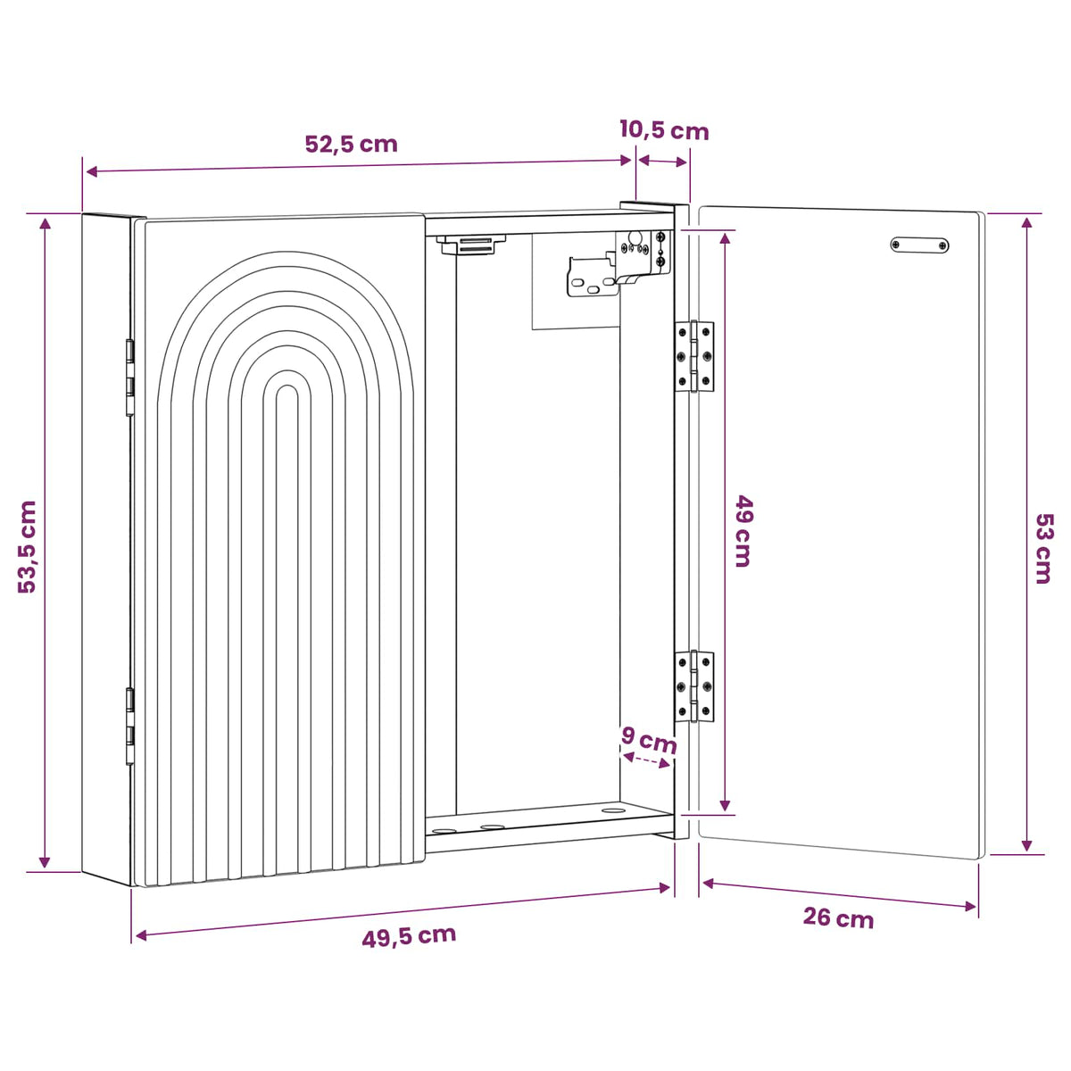 Dartbord Kabinet Alkmaar 52,5 X 10,5 X 53,5 Cm Bewerkt Hout